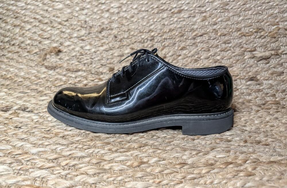 Bates Mens High Gloss Duty Oxford Work Shoe Black Size 9.5 Military Uniform